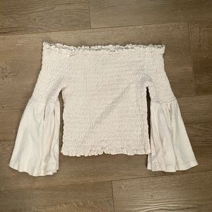 Girls Off the Shoulder Tube Top with Flare Sleeves